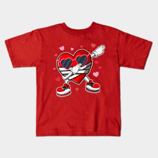 Dabbing for Valentine, Dab Heart Valentines Day Dance Kids T-Shirt